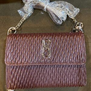 Steve Madden Quilted Deep Wine colored Chain Shoulder Bag